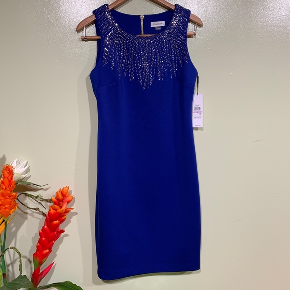 Calvin Klein Dresses & Skirts - Beautiful and Brand  New Calvin Klein Blue Dress